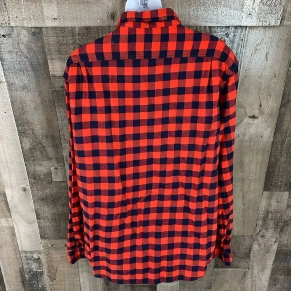 ✨2xHP✨J.Crew Slim Flannel Red Black Buffalo Plaid Shirt✨